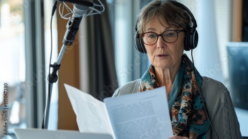 Woman Hosting a Podcast Session