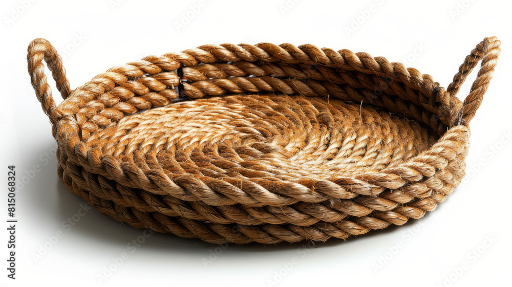Obraz premium A round wicker rope basket