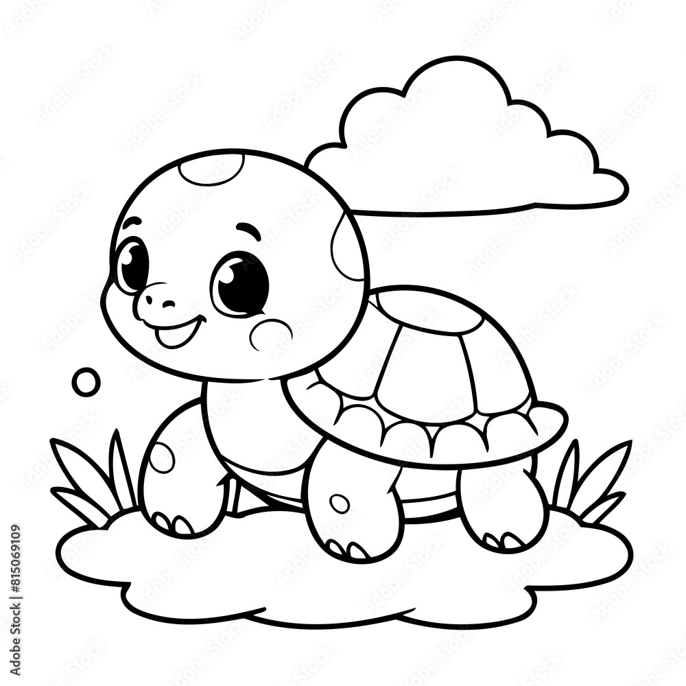 Fototapeta premium Adorable Turtle for kids books
