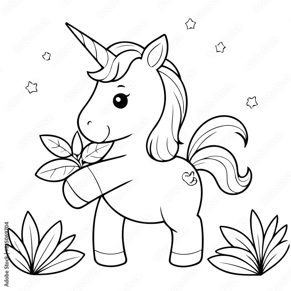 Fototapeta premium Amazing Unicorn coloring book design