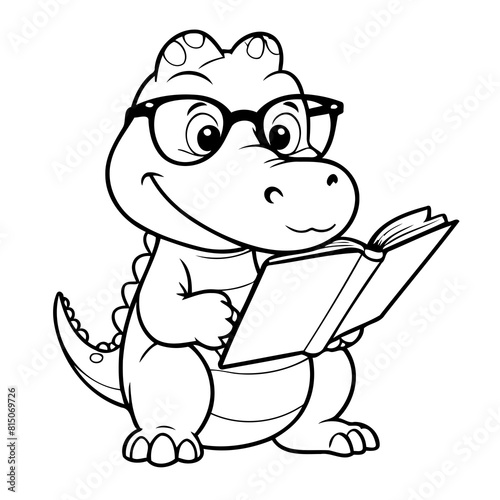 Cartoon Alligator for toddlers coloring book