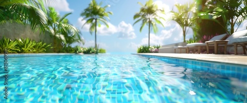 Front Swimming Pool. With Copy Space   Background