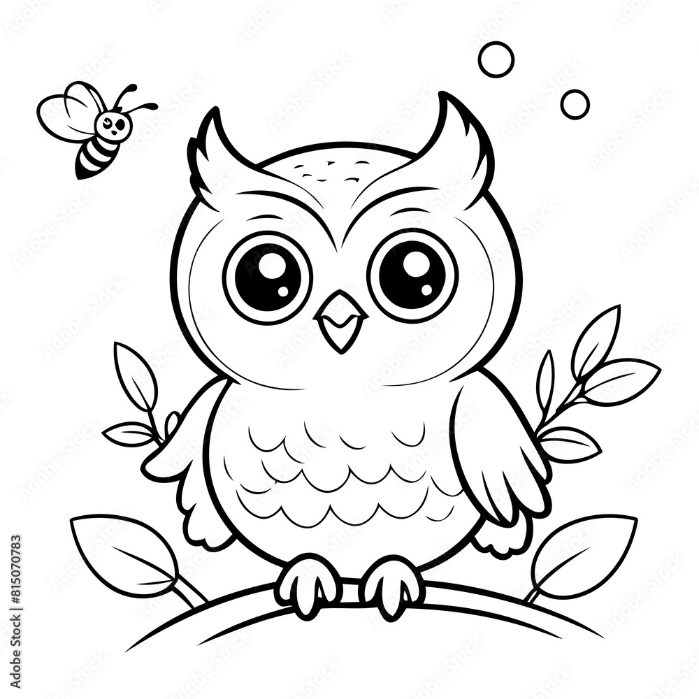 Cute Owl illustration for kids books