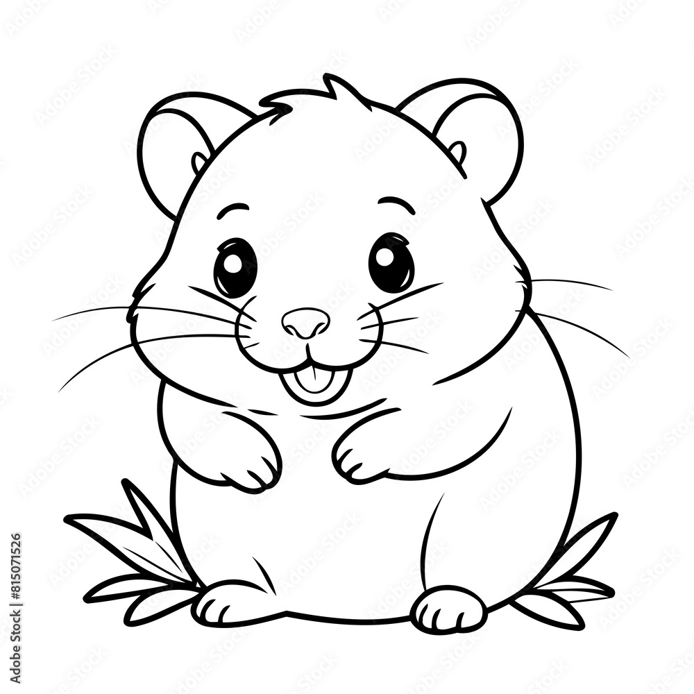 Funny Hamster coloring book design Funny Hamster coloring book design