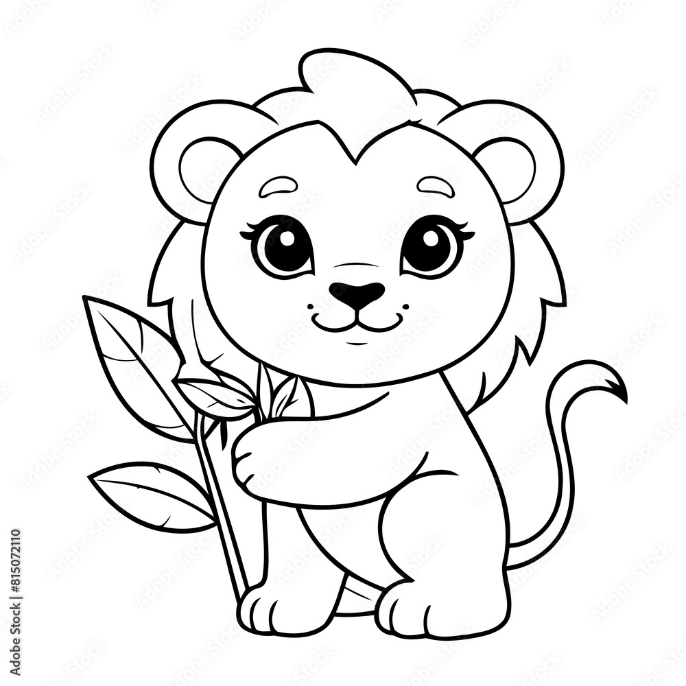 Fototapeta premium Joyful lion illustration for kids books