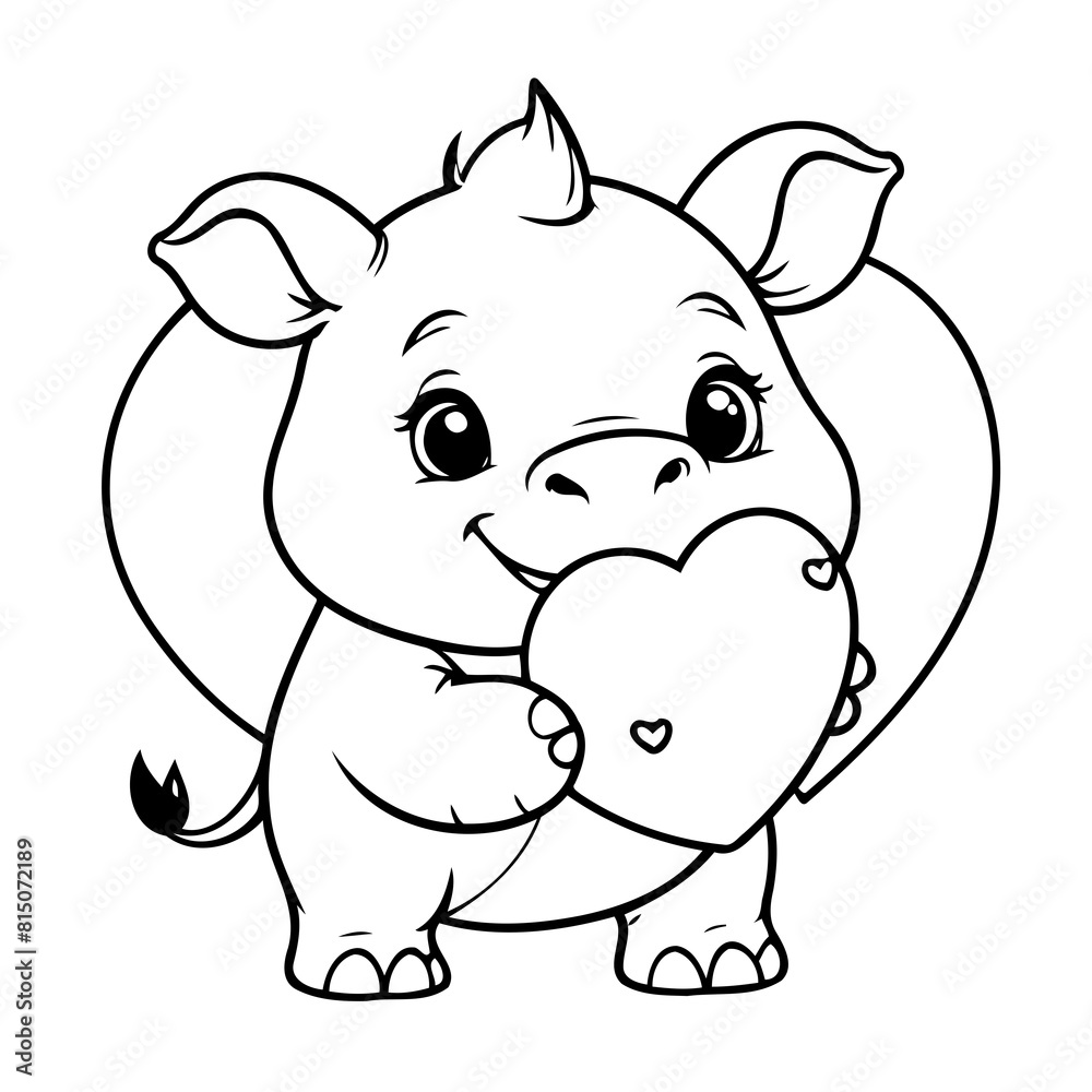 Fototapeta premium Joyful Rhino illustration for kids books