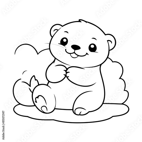 Joyful Otter for kids coloring book