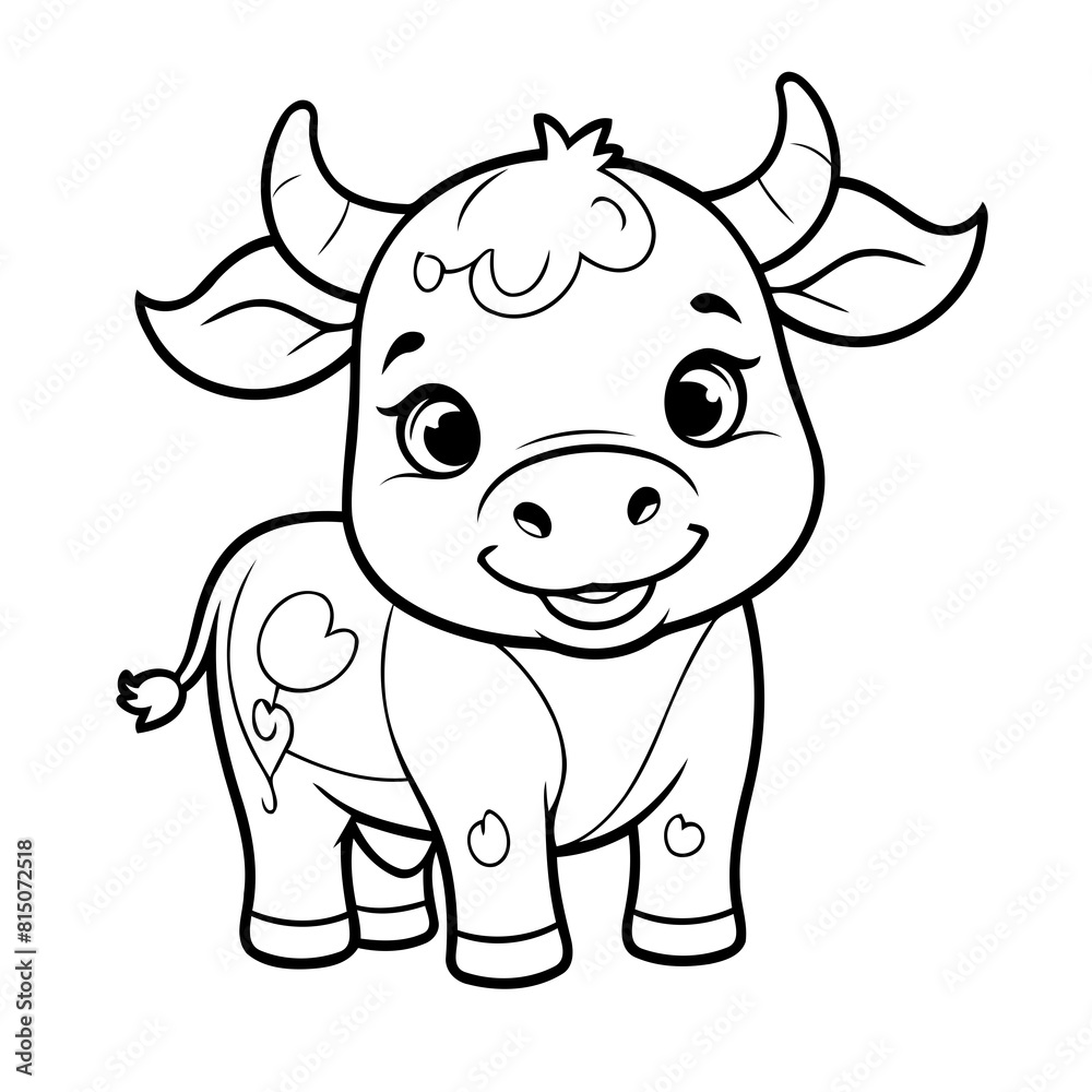 Obraz premium Simple Cow coloring book design