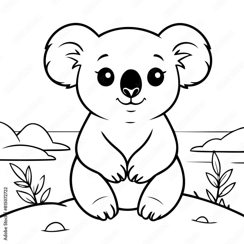 Obraz premium Simple Koala coloring book design