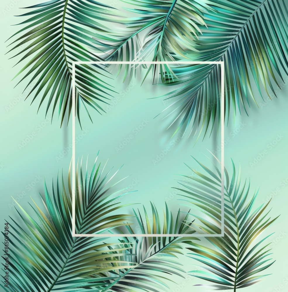 Square Frame Among Palm Leaves Square Frame Among Palm Leaves
