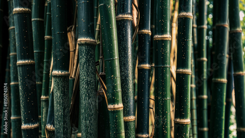 Sub-tropical evergreen bamboo culms and nodes pattern with up-close surface texture. photo