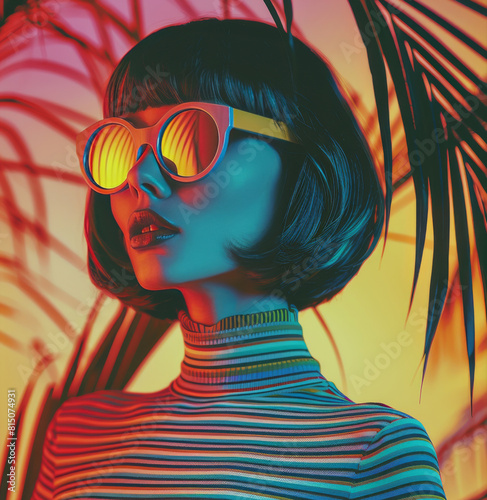 Woman Wearing Glasses and Striped Shirt