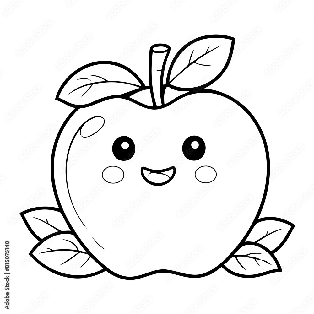Obraz premium Adorable Apple for children page