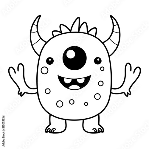 Adorable monster illustration for kids page