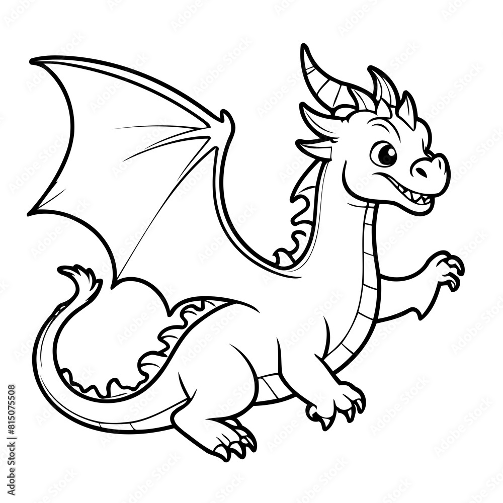 Amazing Dragon drawing for children page Amazing Dragon drawing for children page