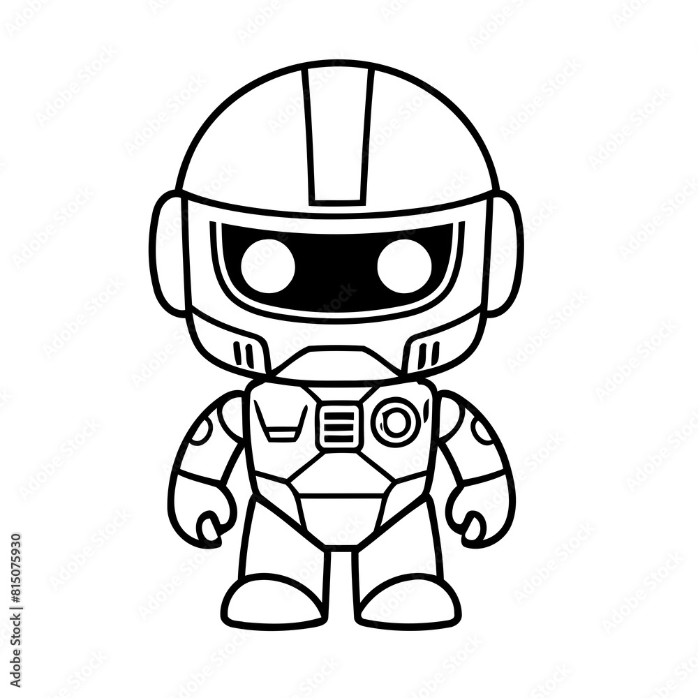 Cartoon Robocop doodle illustration for colouring books Cartoon Robocop doodle illustration for colouring books