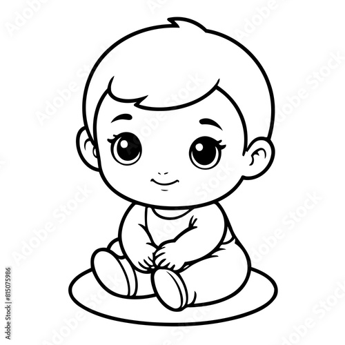 Cute Baby drawing for kids page