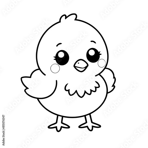 Funny Chick drawing for kids colouring page