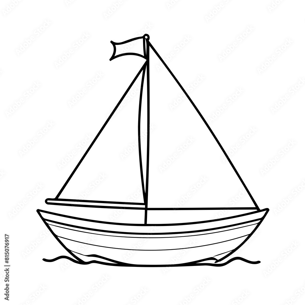 Joyful Sailboat for kids colouring page Joyful Sailboat for kids colouring page