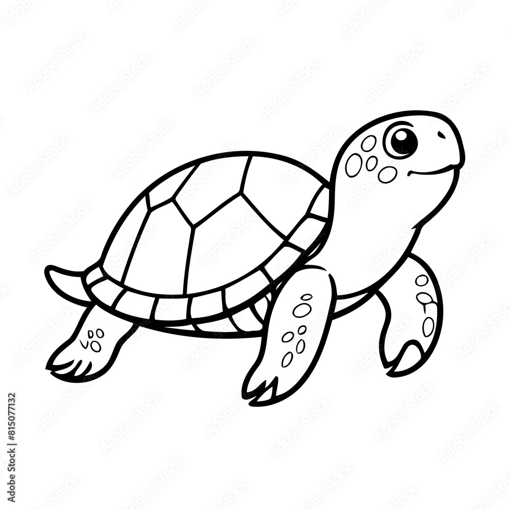 Fototapeta premium Joyful Trutle drawing for toddlers book