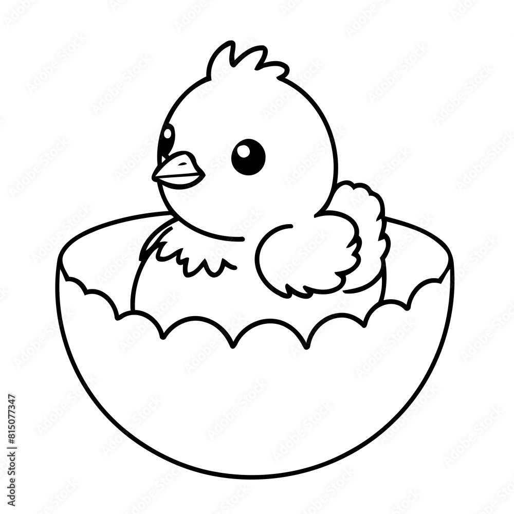 Simple Chick Hatching doodle for toddlers Simple Chick Hatching doodle for toddlers