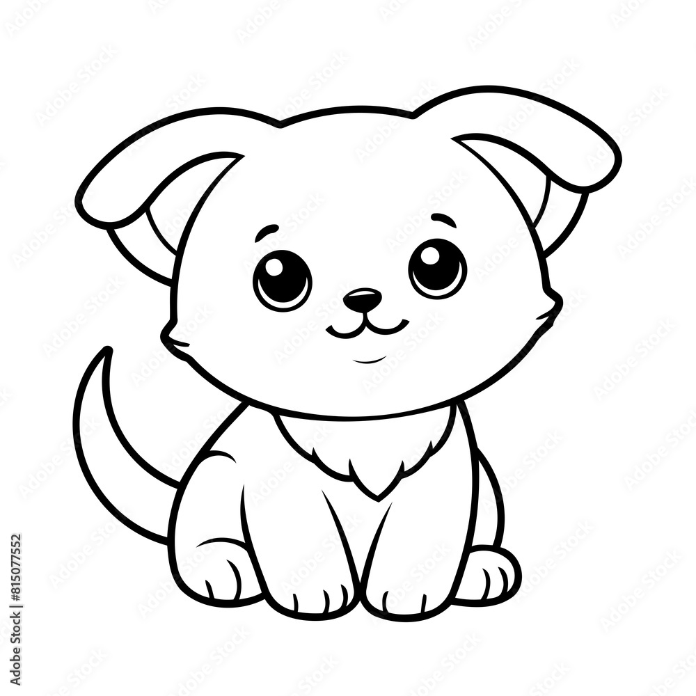 Simple pet doodle illustration for colouring books Simple pet doodle illustration for colouring books