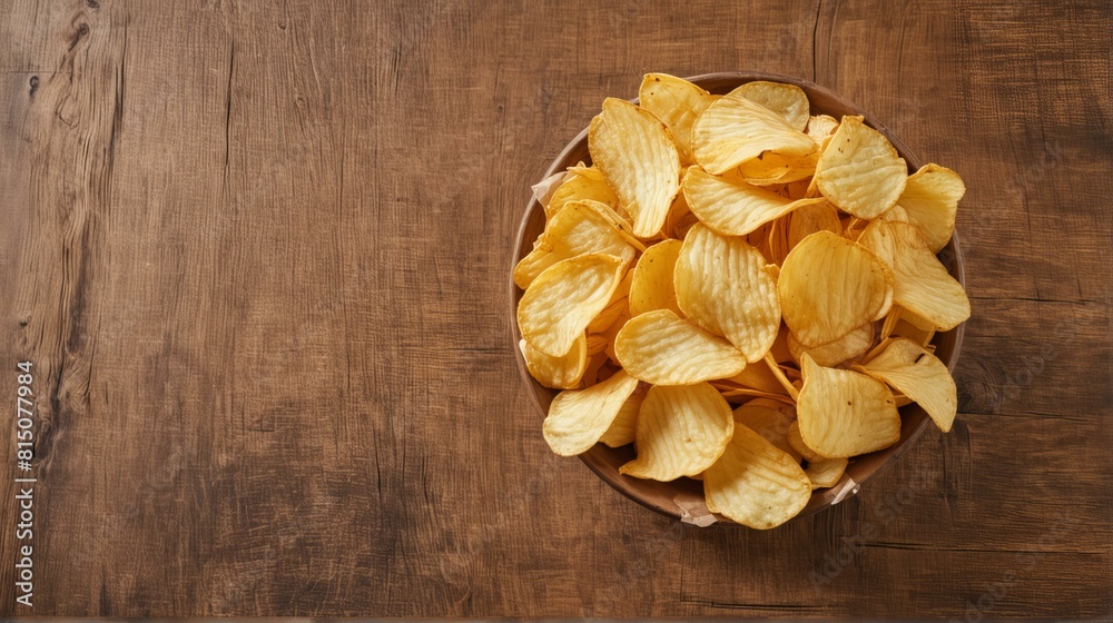Chips on a wooden background