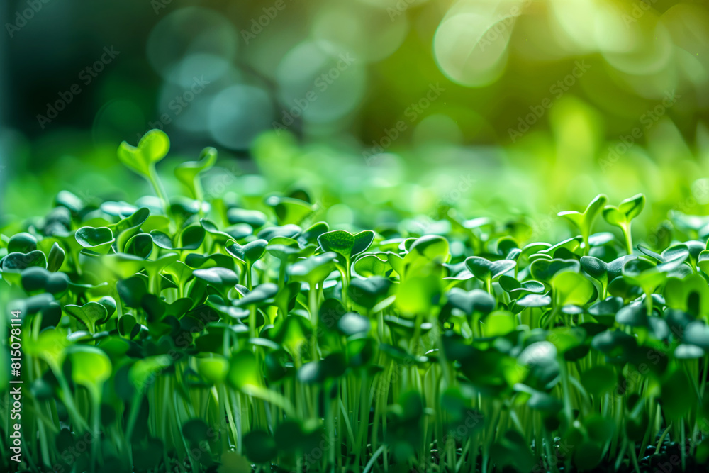 A close up of a bunch of green plants growing in a field A close up of a bunch of green plants growing in a field