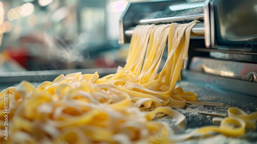 Fresh pasta is produced by automated food factories. hyper realistic 