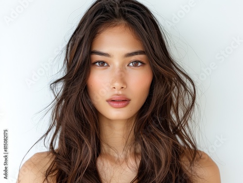 Woman With Long Brown Hair Posing