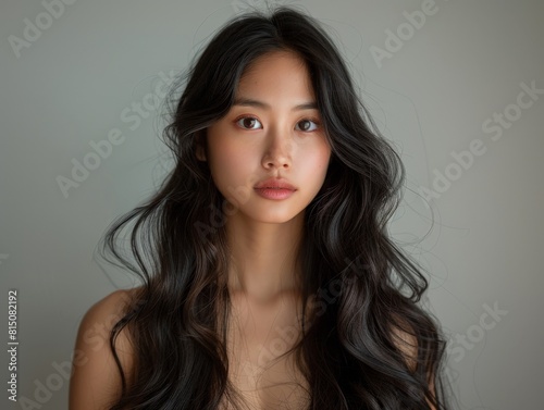 Young Asian Woman With Long Black Hair