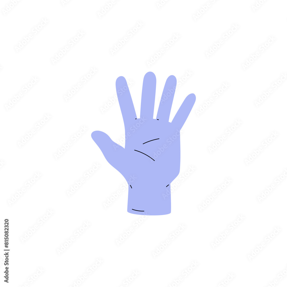 Vector icon of a medical rubber latex glove in a flat style on a white background Vector icon of a medical rubber latex glove in a flat style on a white background