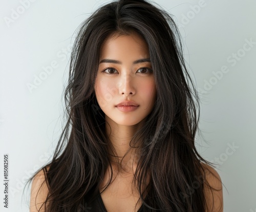 Asian Woman With Long Hair Posing for a Photo