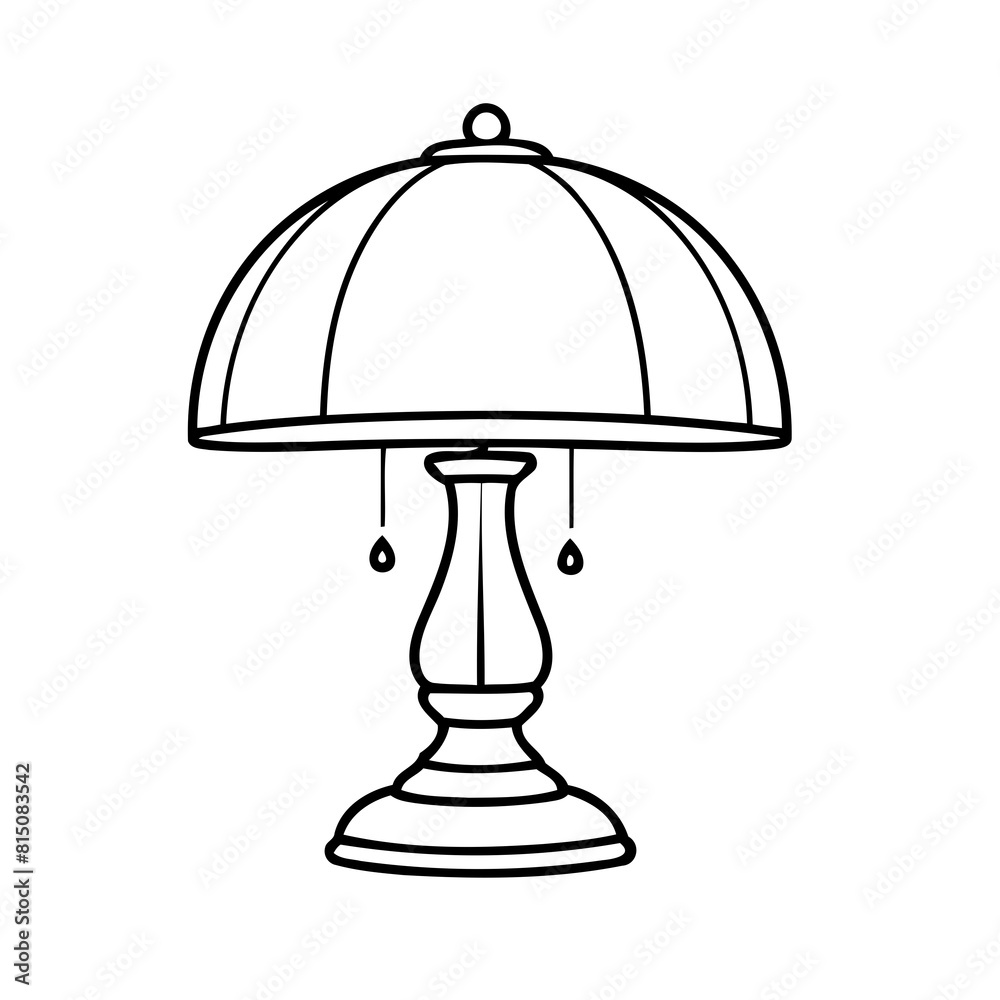 Vector illustration of a cute Lamp doodle colouring activity for kids