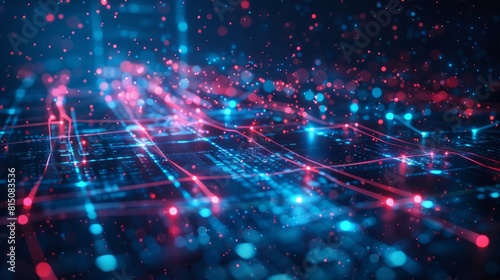 Tapety artystyczne system digital data flow illustration business artificial, intelligence cyber, internet communication system digital data flow hyper realistic 