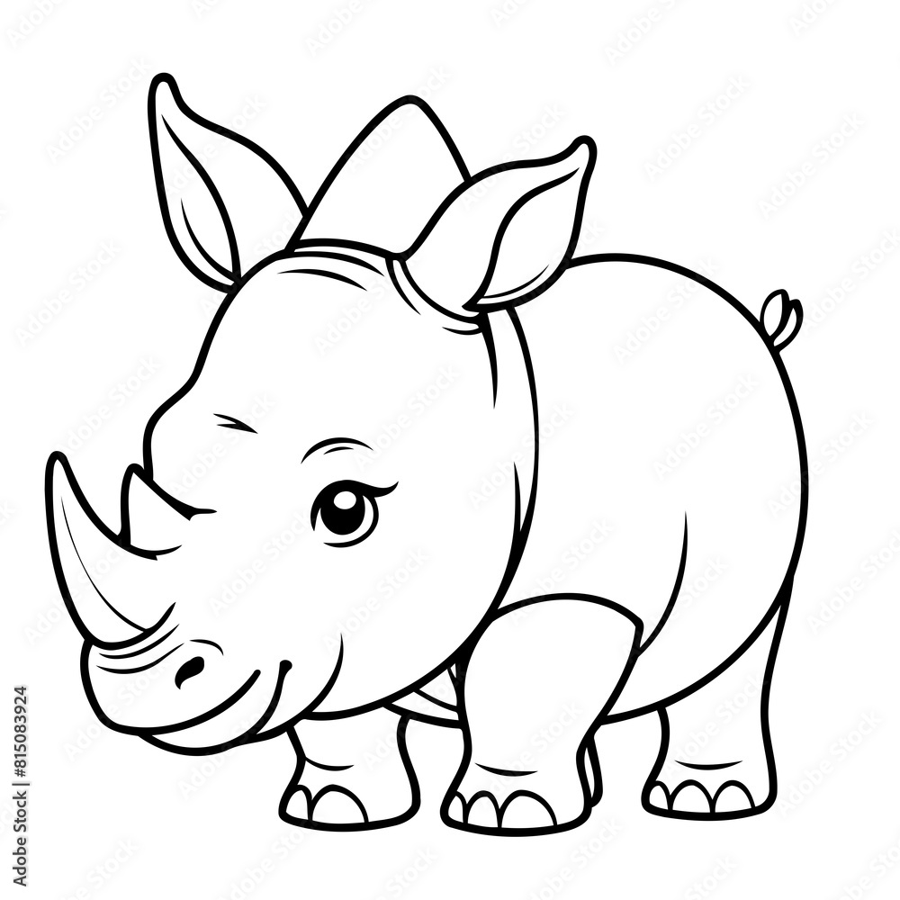 Cute vector illustration Rhino hand drawn for toddlers Cute vector illustration Rhino hand drawn for toddlers