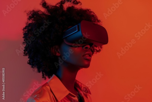 Beautiful Black Girl Wearing VR Headset © Darya Pol