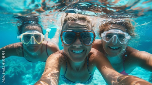 Friends Enjoying Underwater Selfie