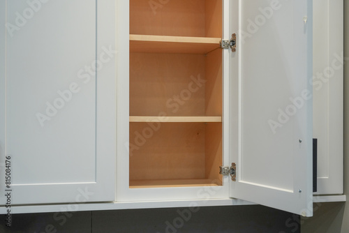 close up on kitchen wooden cabinet, kitchen furniture
