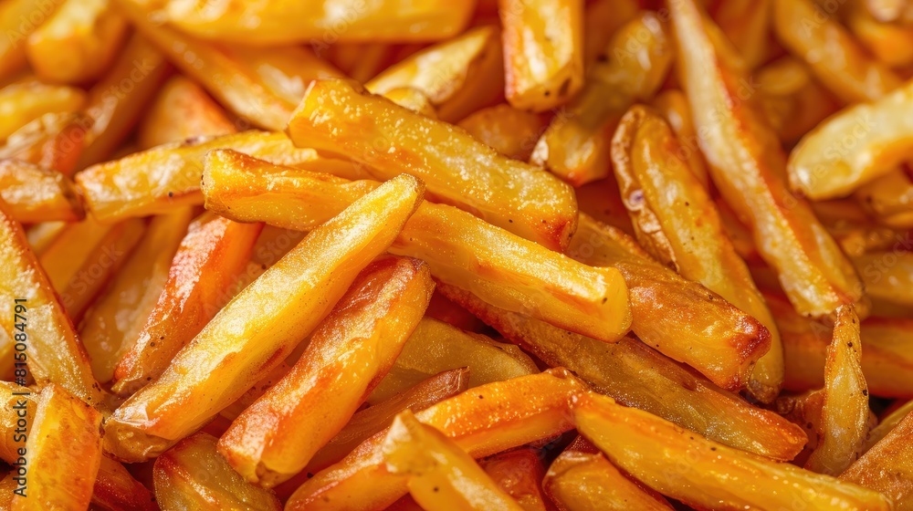 Close up of potato sticks at a market stall Background of food Close up of potato sticks at a market stall Background of food