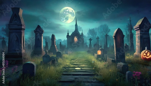 cemetery in the night