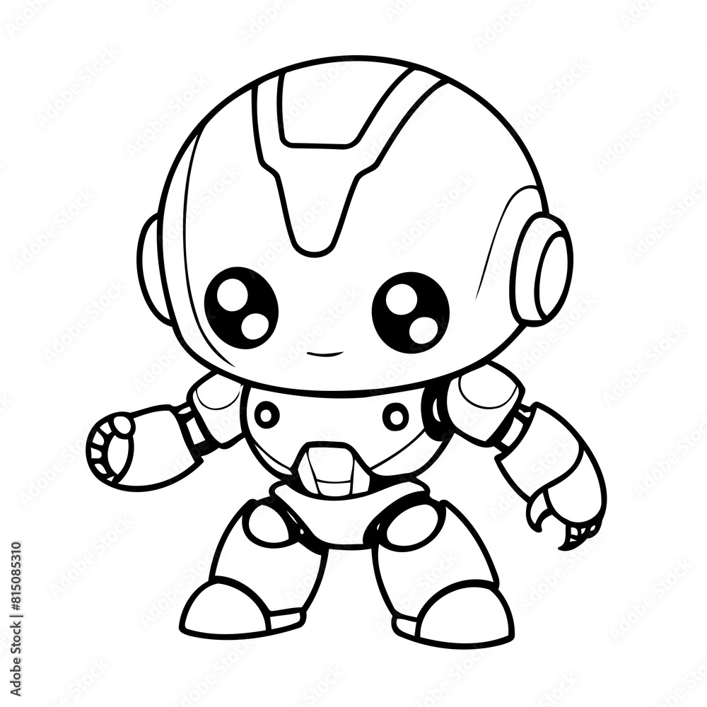 Cute vector illustration Robot drawing for toddlers book Cute vector illustration Robot drawing for toddlers book