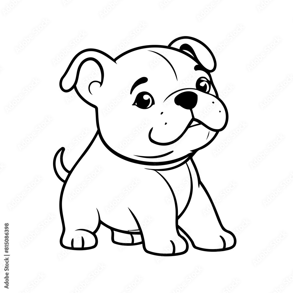 Vector illustration of a cute Bulldog doodle colouring activity for kids Vector illustration of a cute Bulldog doodle colouring activity for kids