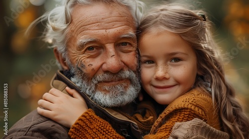 A Tale of Two The Profound Embrace of a Scarred Grandfather and His Beaming Granddaughter