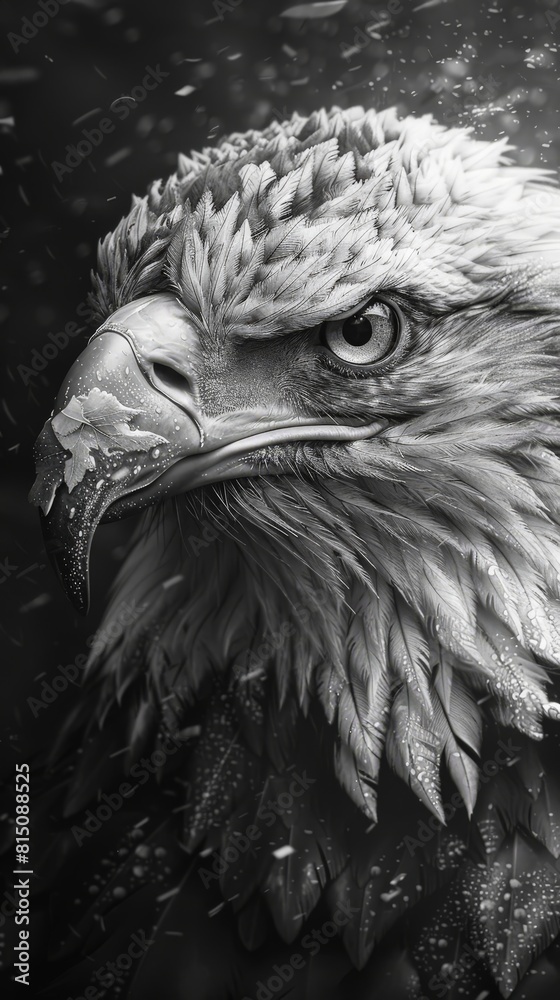Fototapeta premium Majestic Eagle in Monochrome