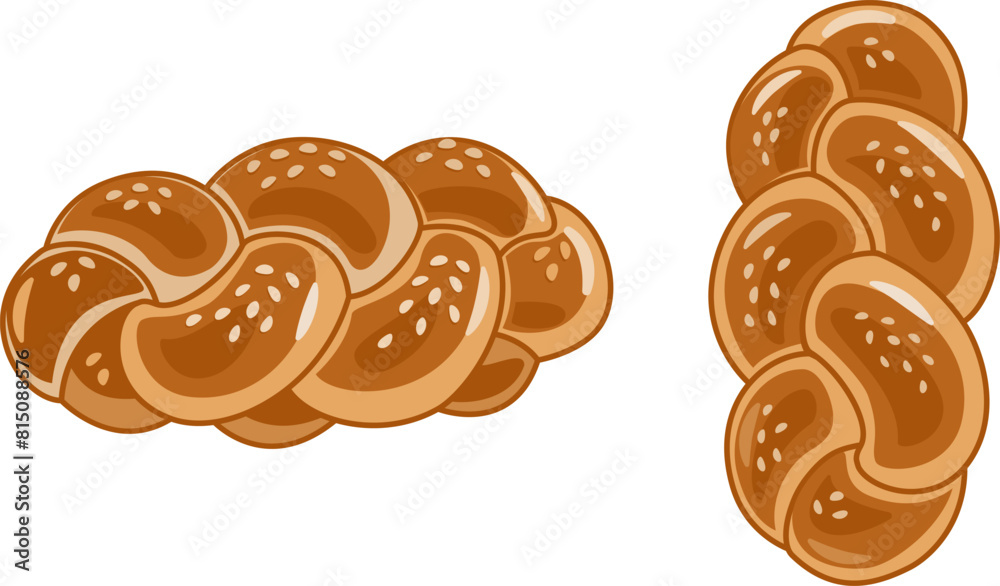 Foto Challah bread vector illustration