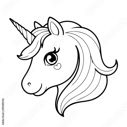 Cute vector illustration Unicorn drawing for toddlers book