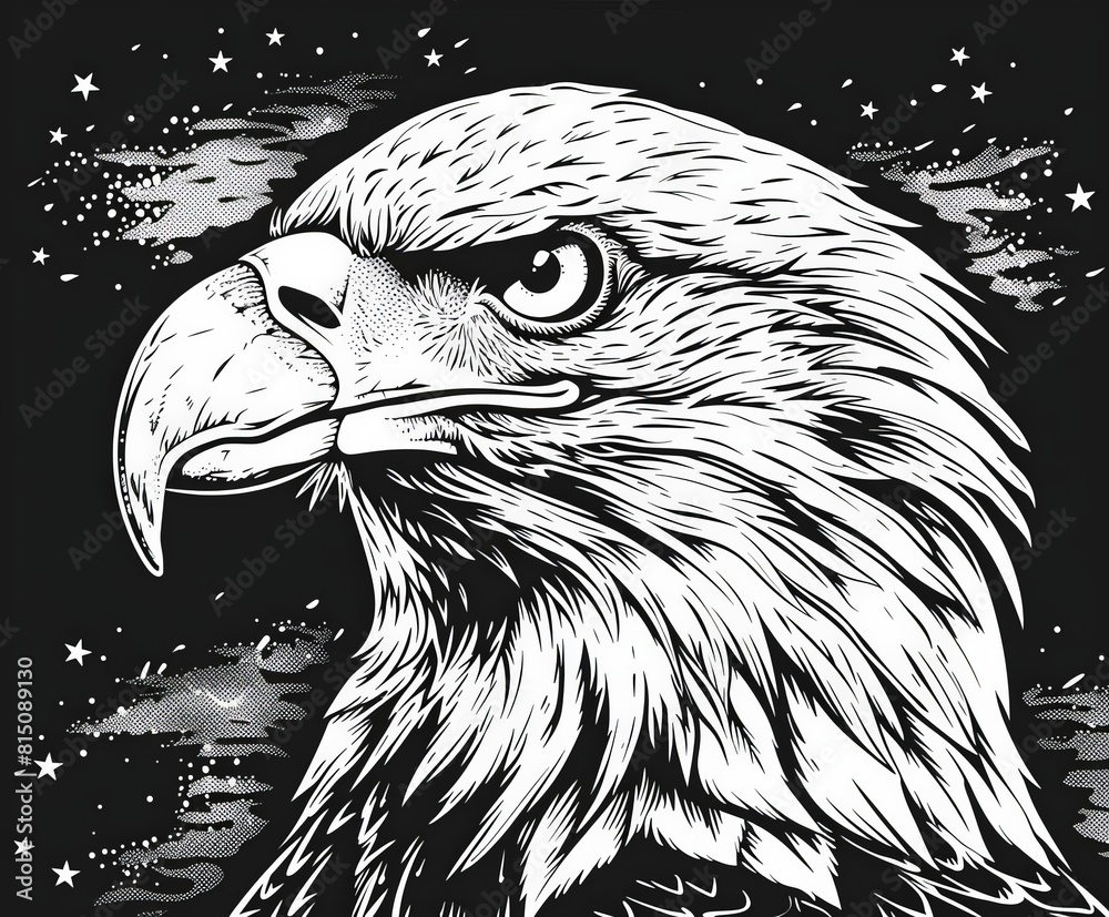 Eagle Head on Black Background Eagle Head on Black Background