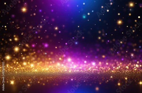 Glittering gradient background with hologram effect and magic lights.