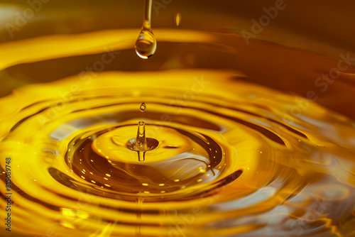 A close up of a drop of oil in a bowl.